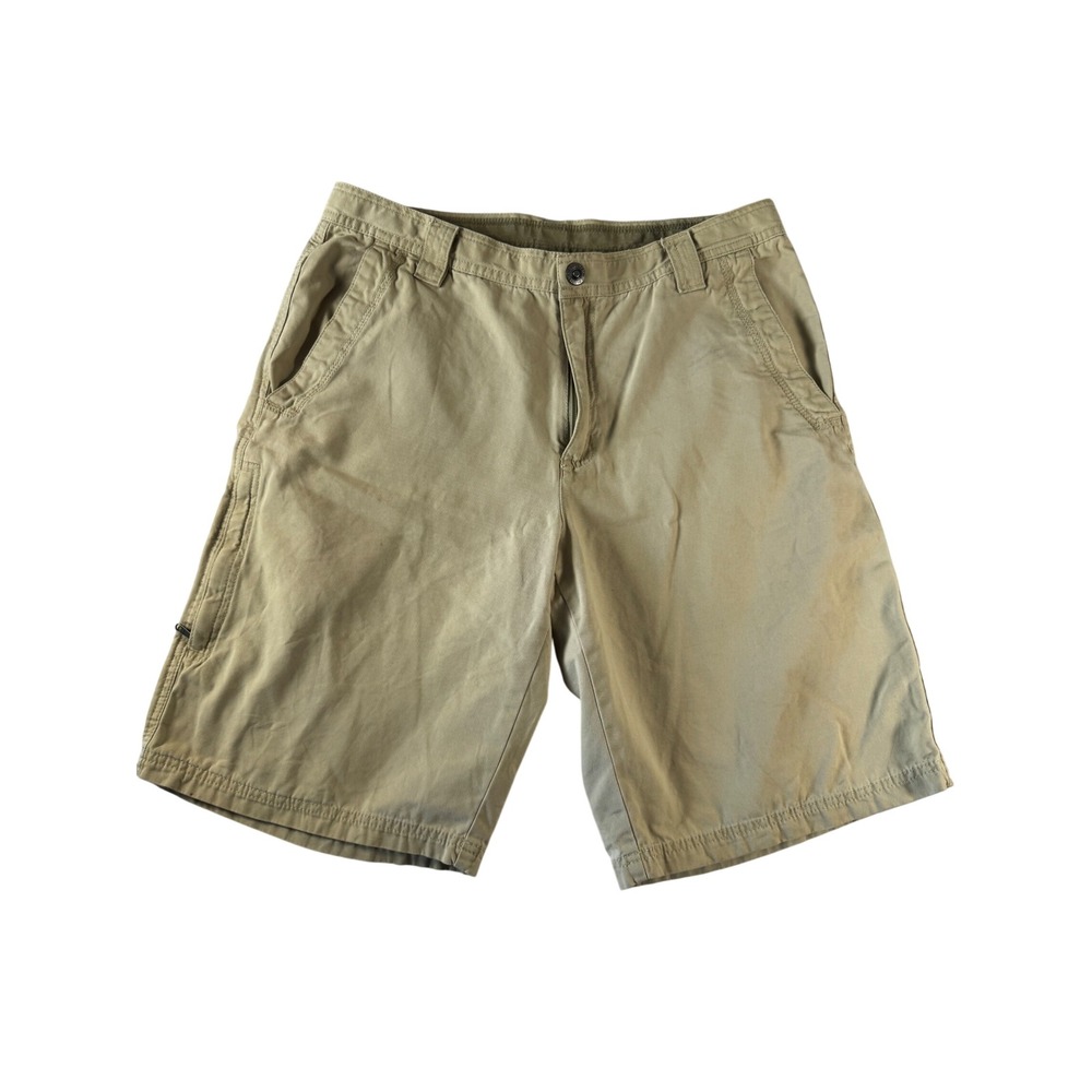 Columbia Omni-Shield Canvas Cargo Shorts Mens 34 Khaki Outdoor Hiking
